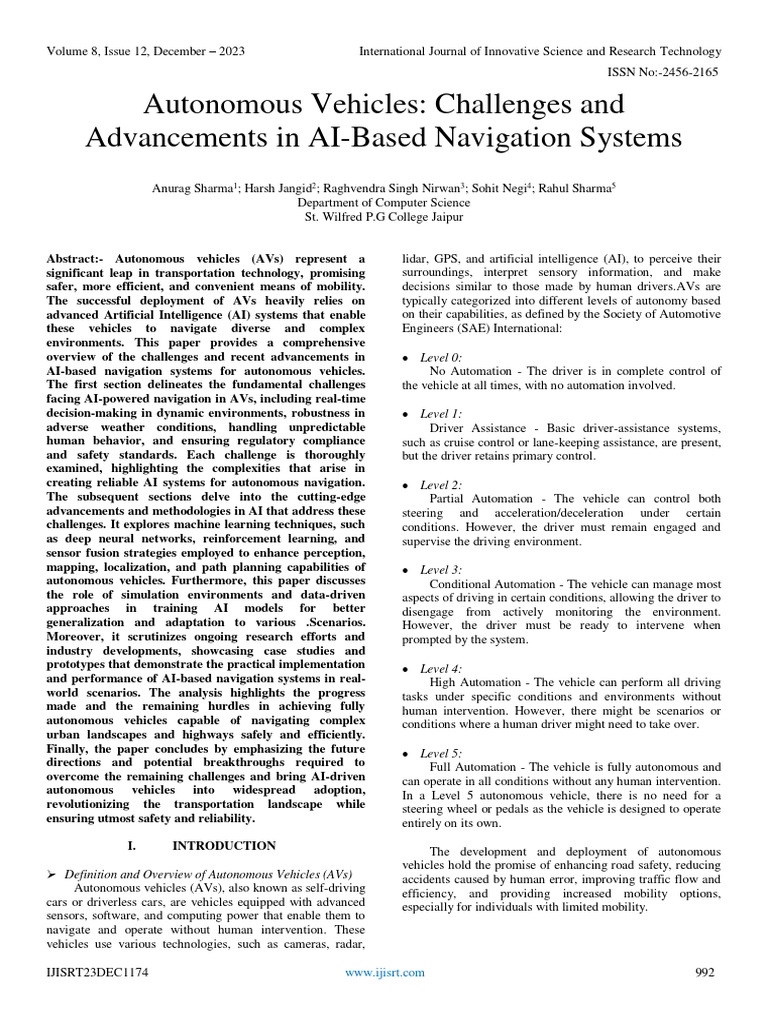 Autonomous Vehicles: Challenges and Advancements in AI Circuit Diagram