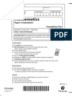 Mathematics: Paper 3 (Calculator) Foundation Tier