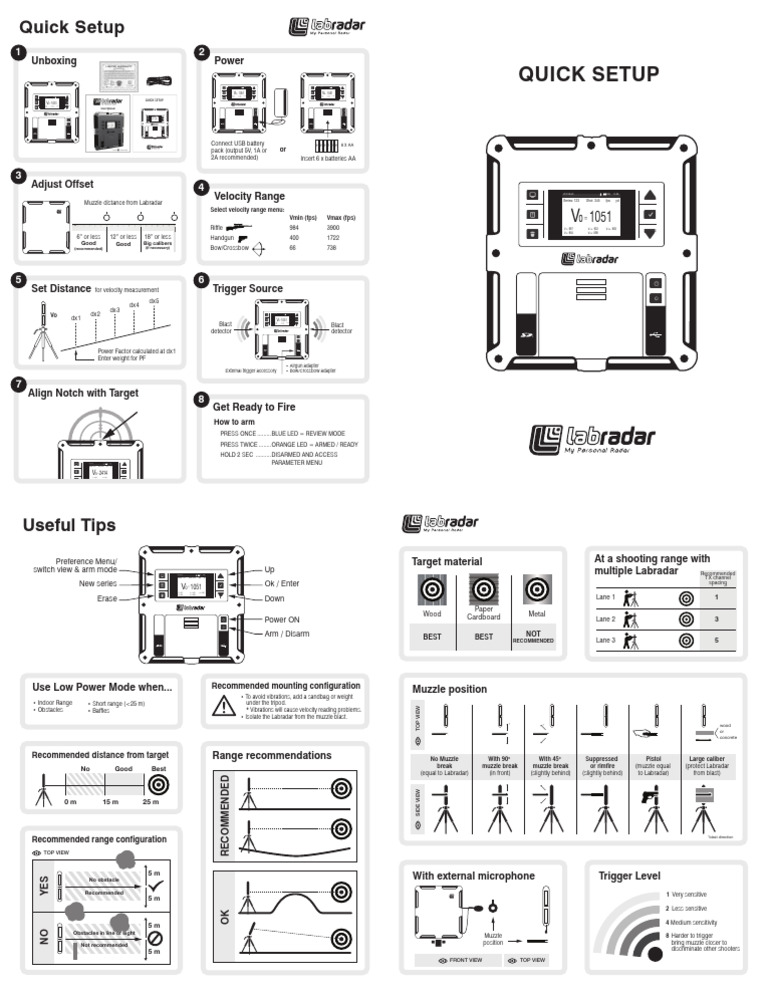 Quick Setup Labradar EN | PDF | Hazards | Flight