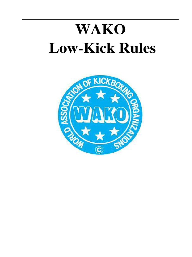 Wako Chapter 9 Low Kick Rules | PDF | Referee | Individual Sports