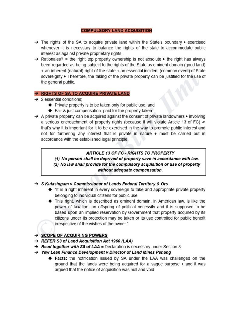 Bihar Land Acquisition Overview | PDF | Eminent Domain | Civil Law ...