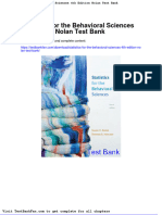 Statistics For The Behavioral Sciences 4th Edition Nolan Test Bank