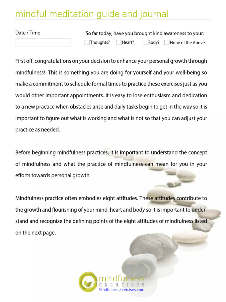 Mindfulness Meditation Guide & Journal | PDF | Mindfulness | Thought