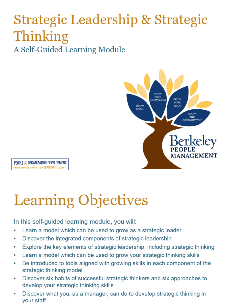 Strategic Leadership and Thinking Model | PDF | Career & Growth | Self ...