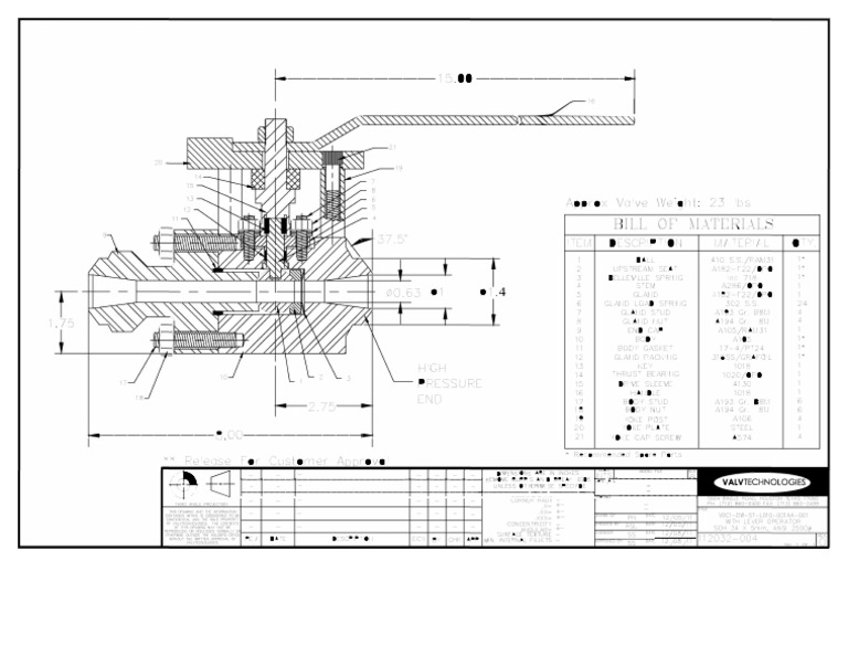 Gemco Ball Valve Bill of Materials | PDF | Valve | Gases