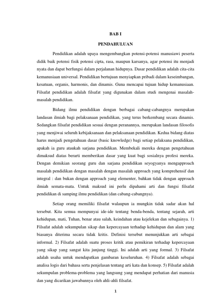 Makalah Filsafat Pendidikan Tentang Filsafat Pendidikan Dan Ruang Lingkup Filsafat Pendidikan
