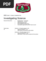 MFHS 2022 Year 11 Investigating Science Exam