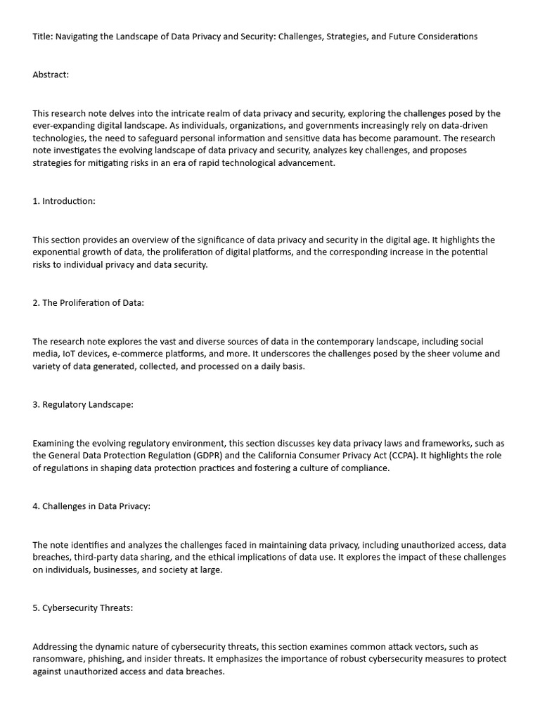 Data Privacy & Security Challenges | PDF | Computer Security | Security