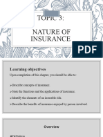 Topic 3 - Nature of Insurance