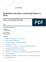 Psychiatric Disorders - Assessing Fitness To Drive - GOV - Uk