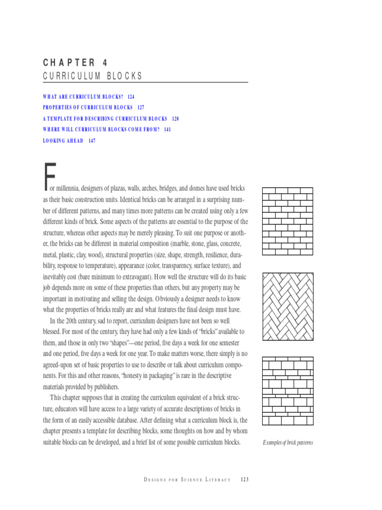 Chapter 4 Curriculum Blocks Pdf Curriculum Science