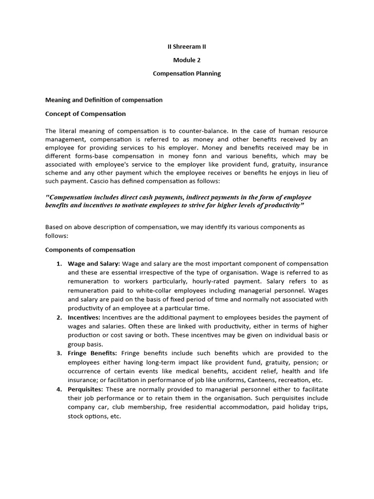 C&B Module 2 Compensation Planning | PDF | Cost Of Living | Employment