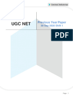 UGC NET 30 Sep 2020 Shift 1 English