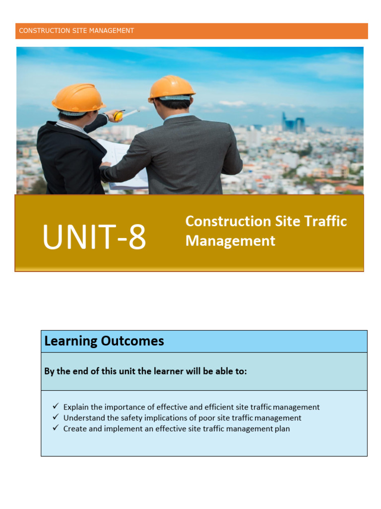 8 construction site traffic management PDF Traffic Occupational