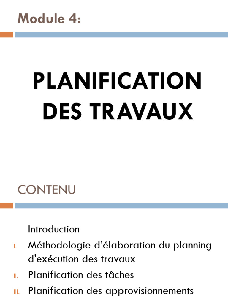 Planification efficace des travaux | PDF | Planification