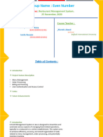 Object Oriented Programming Food Management System Slide