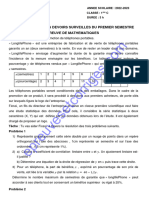 Mathematiques 1ere C, Deuxieme Devoir Du Premier Semestre 2022-2023 Ceg Le Nokoue