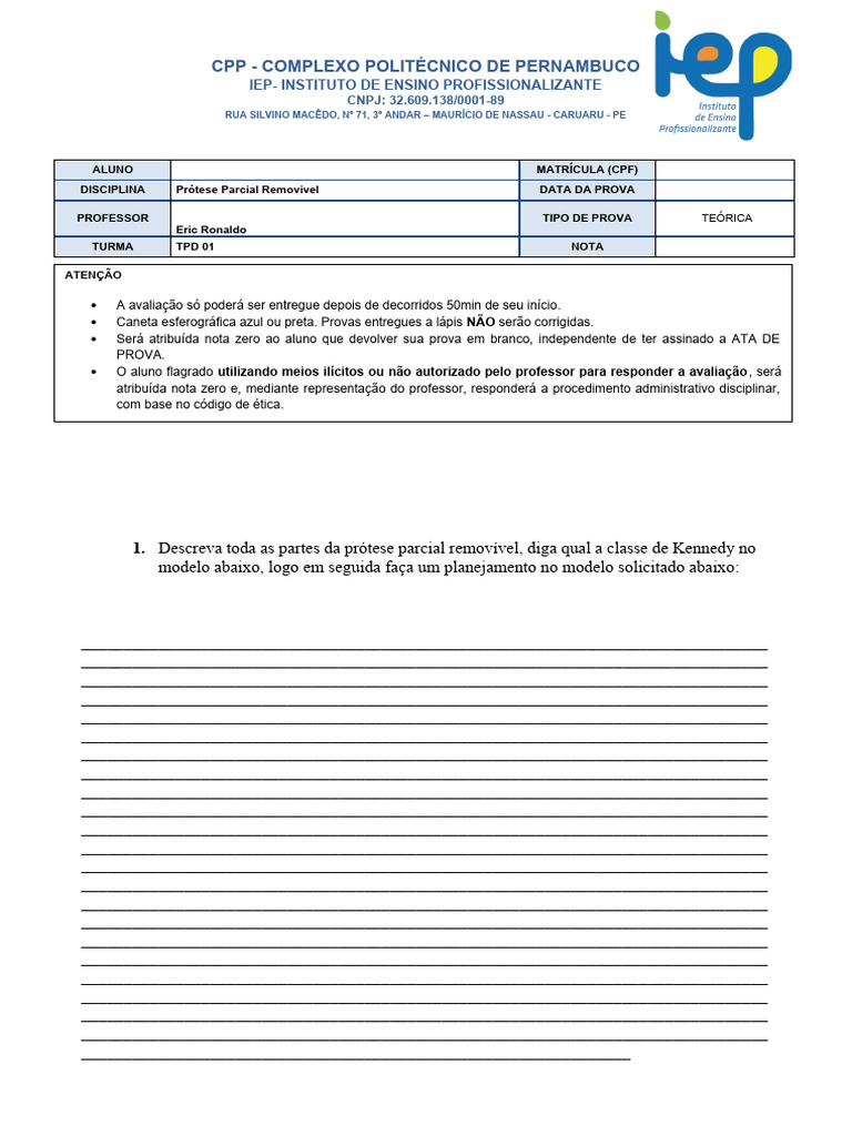 Prova 1 Semestre Anatomia Humana Pdf