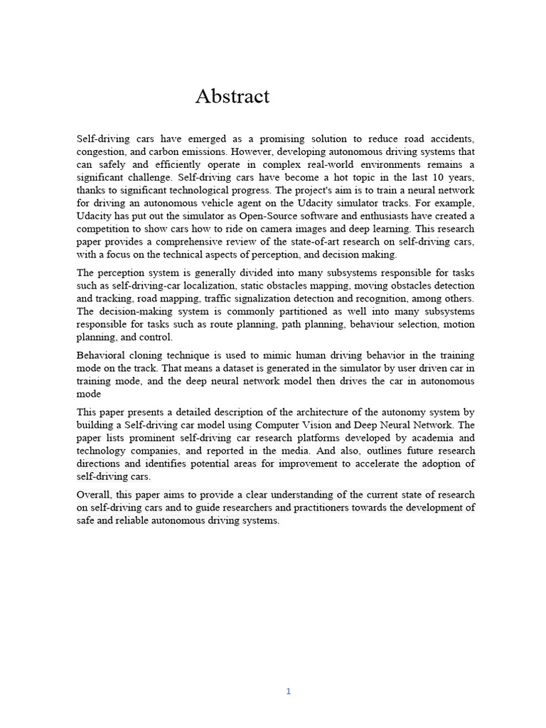 Thesis Self Driving CArs PDF Dependent And Independent Variables