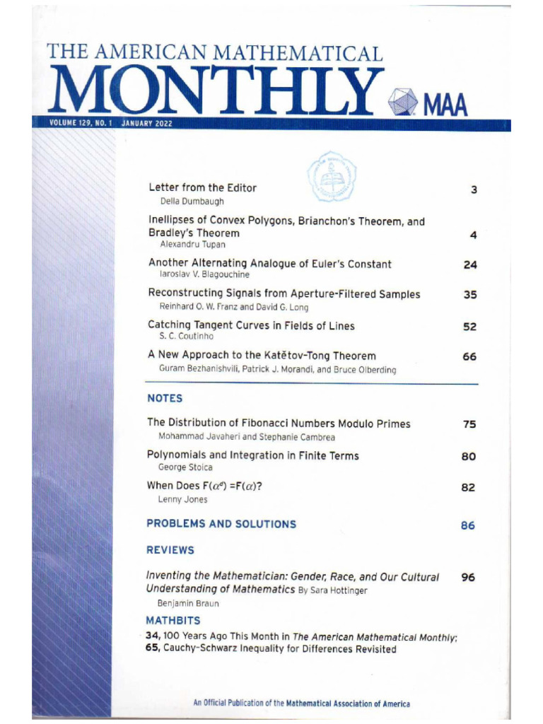 The American Mathematical Monthly - Perpustakaan Universitas Sanata ...