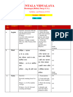 Class LKG Ut I Syllabus&Pattern