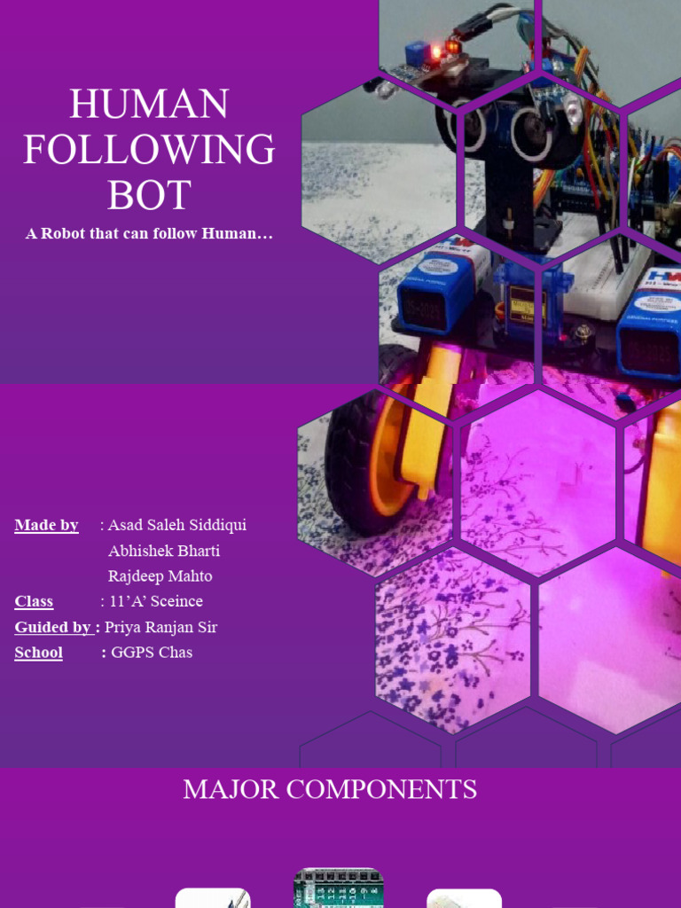 HUMAN FOLLOWING BOT presentation | PDF | Arduino | Robot