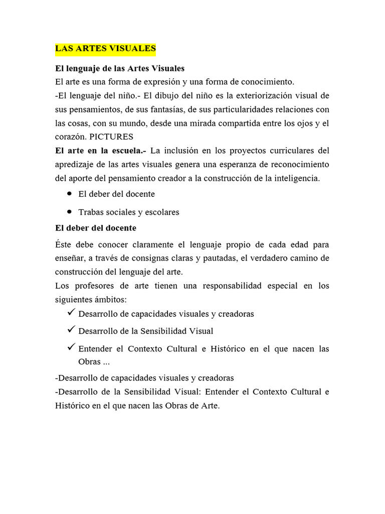 Desarrollo del Dibujo en Artes Visuales | PDF | Dibujo | Estética