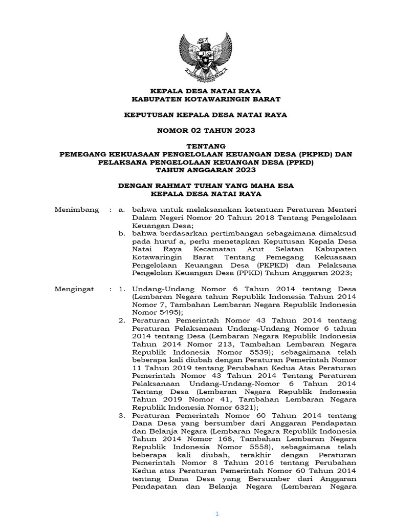 SK 02 PKPKD Dan PPKD Ta 2023 | PDF