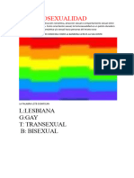 La Homosexualidad: L:Lesbiana G:Gay T: Transexual B: Bisexual