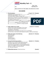 SST Class 6 Monthly Test-3