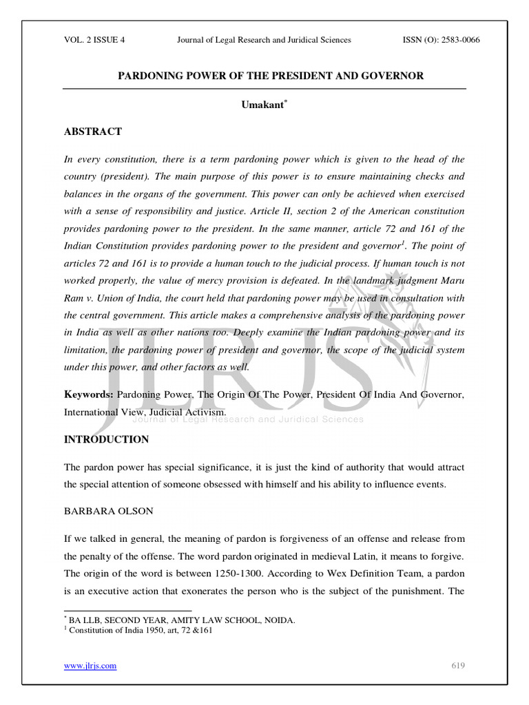 Presidential and Governor Pardoning Power | PDF | Pardon | Justice