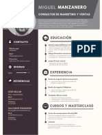 Curriculum CV Marketing Profesional Gris Oscuro  