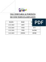 Ukg Timetable Secondterm 2023