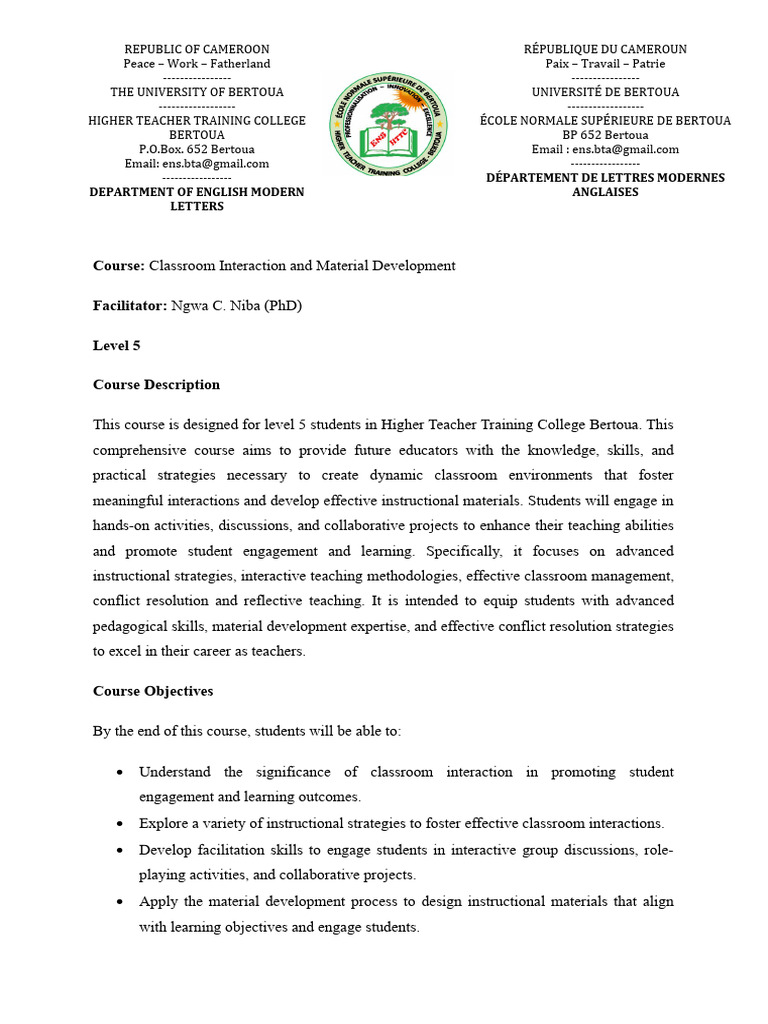 Classroom Interaction & Material Development | PDF | Learning | Classroom