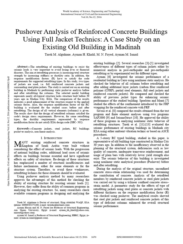 Seismic Retrofitting of Old Buildings | PDF | Deformation (Engineering ...
