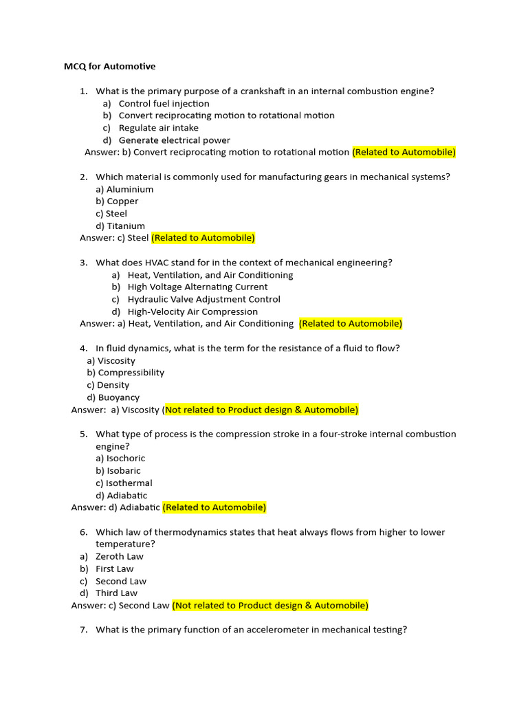 OBJECTIVE TYPE QUESTIONS FOR DIPLOMA IN MECHANICAL ENGINEERING PDF visual data 7