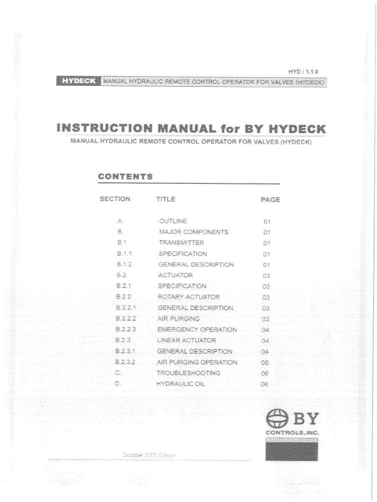 HY DECK Hydraulic Valves PDF