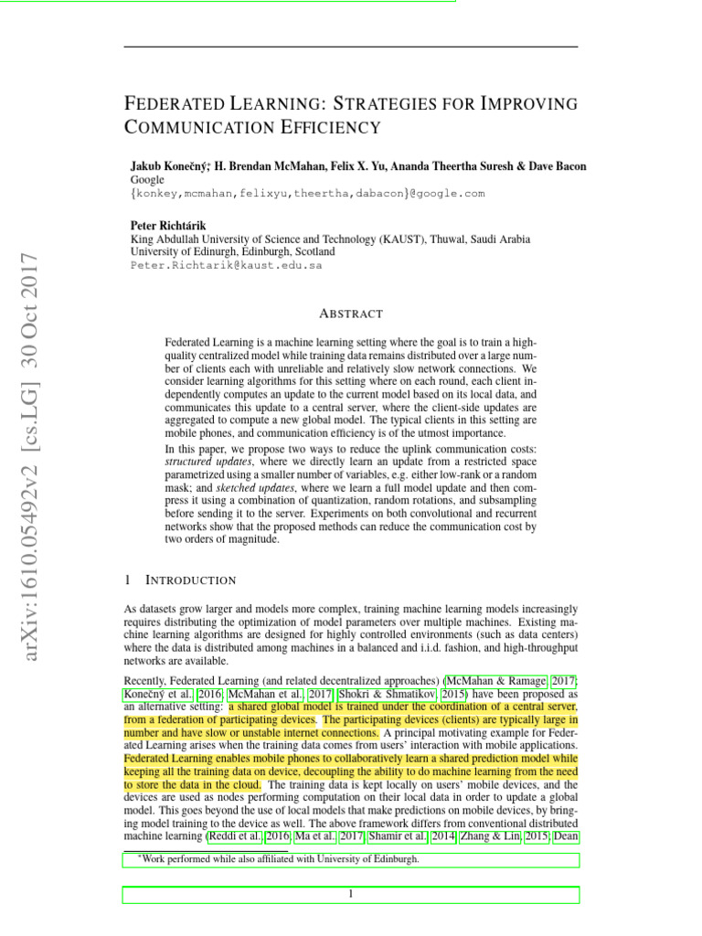 Federated Learning for Mobile Devices | PDF | Artificial Neural Network ...