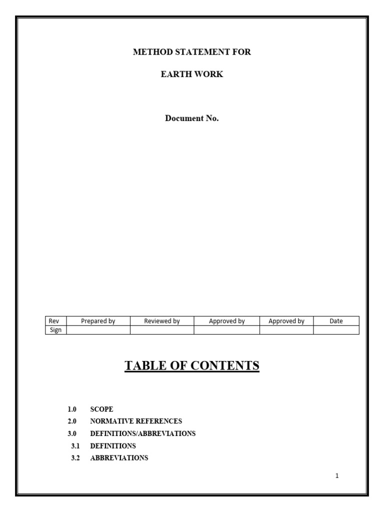 Earthwork Method Statement Overview | PDF | Loader (Equipment ...