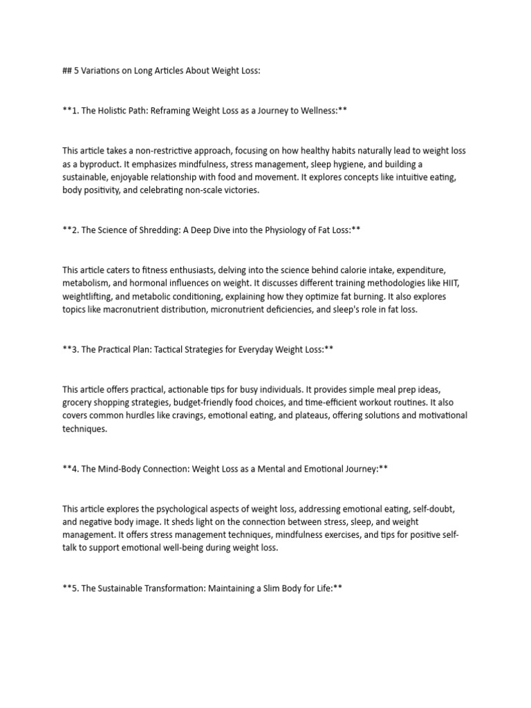 Nonrestrictive Fat Loss Techniques: Effortless Ways to Shed Pounds