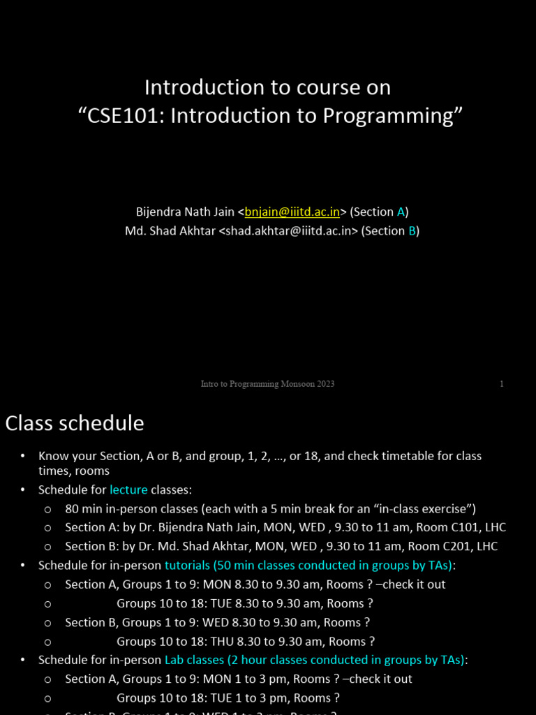 Introduction To Programming | PDF