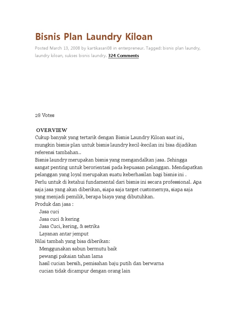 Business plan laundry kiloan 04 image