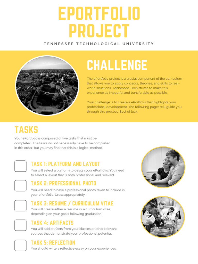 Eportfolio Student Guide General Use TTU PDF Résumé Experience