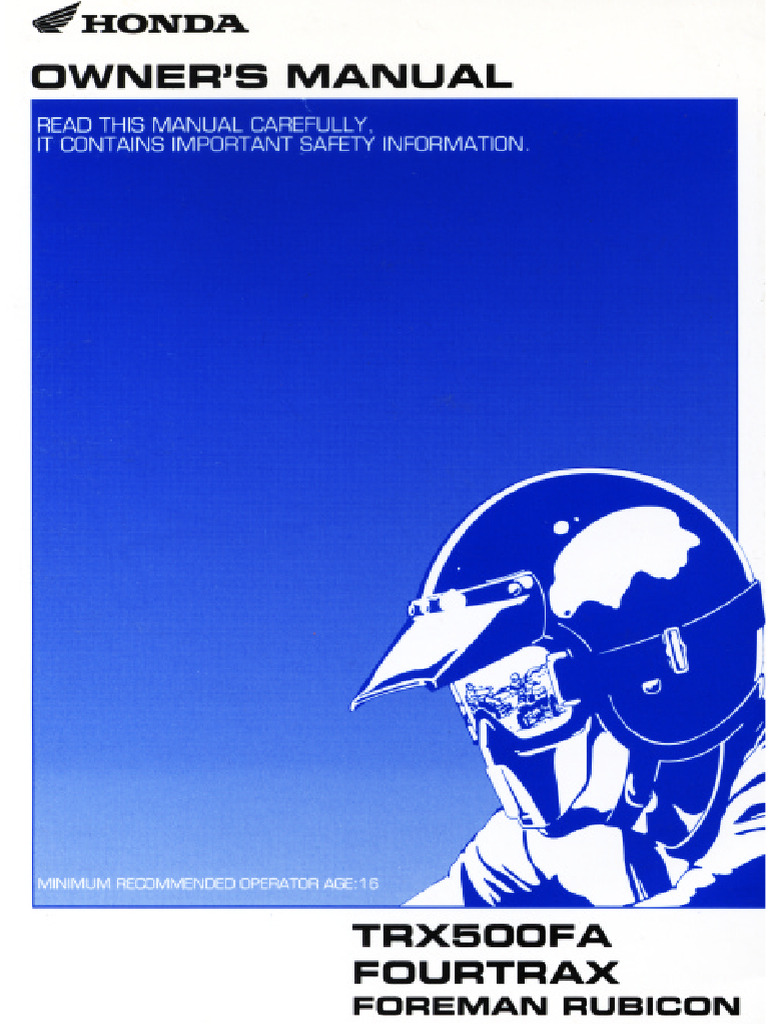 2002 Honda Trx500fa 20 | PDF