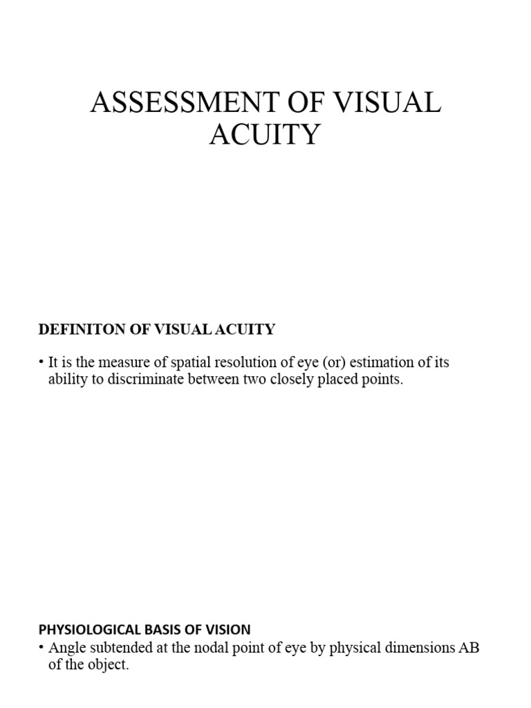 Assessment of Visual Acuity | PDF | Visual Acuity | Human Eye