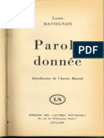 Parole Donnee: Massignon