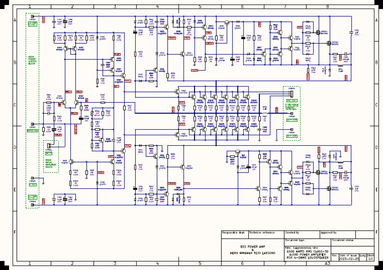 1500W Class-TD Power Amplifier Schematic | PDF | Electrical Engineering ...