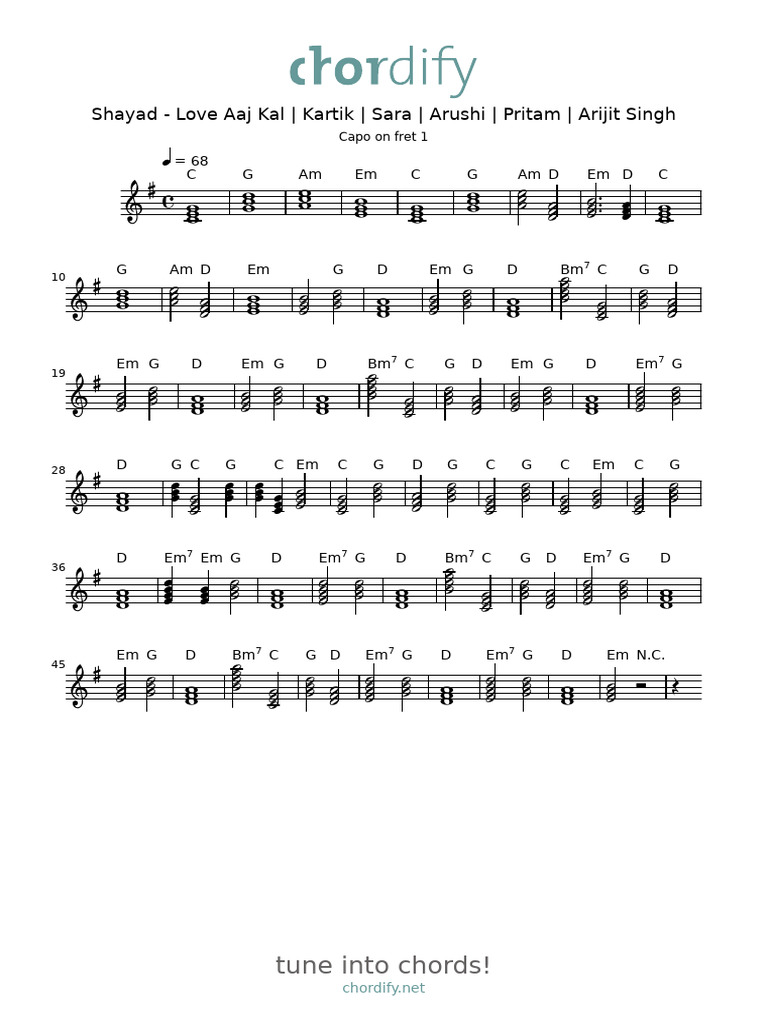 Shayad Love Aaj Kal Kartik Sara Arushi Pritam Arijit Singh Pdf