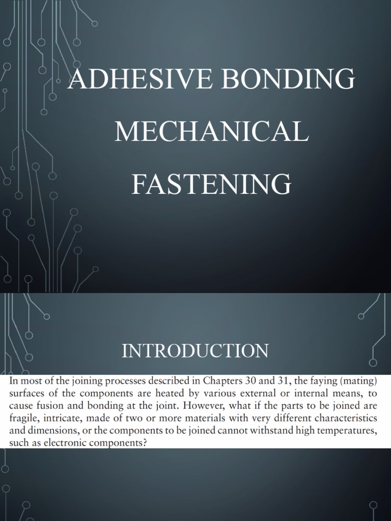 MP1 Lectures 1011 Brazing, Soldering, Adhesive Bonding and Mechanical Fastening PDF