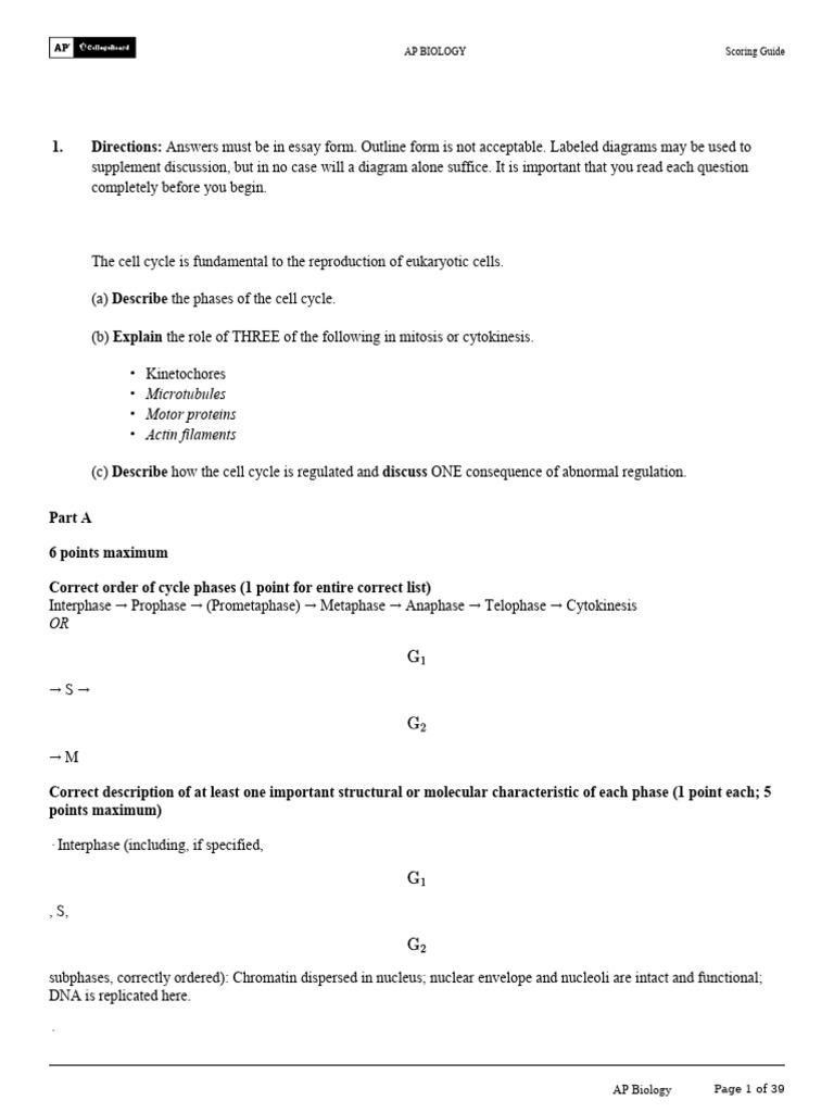 AP Frqs - Keys | PDF | Mitosis | Meiosis